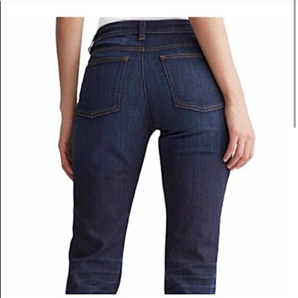 Eileen Fisher Organic Cotton Dark Wash Ankle Straight Leg Crop Jeans Size 6 - Picture 2 of 11
